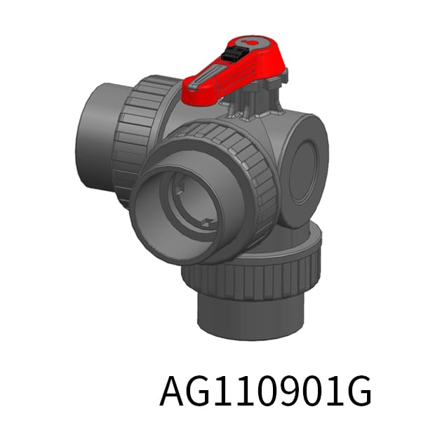 Three-dimensional 3way Industrial valve L Socket
