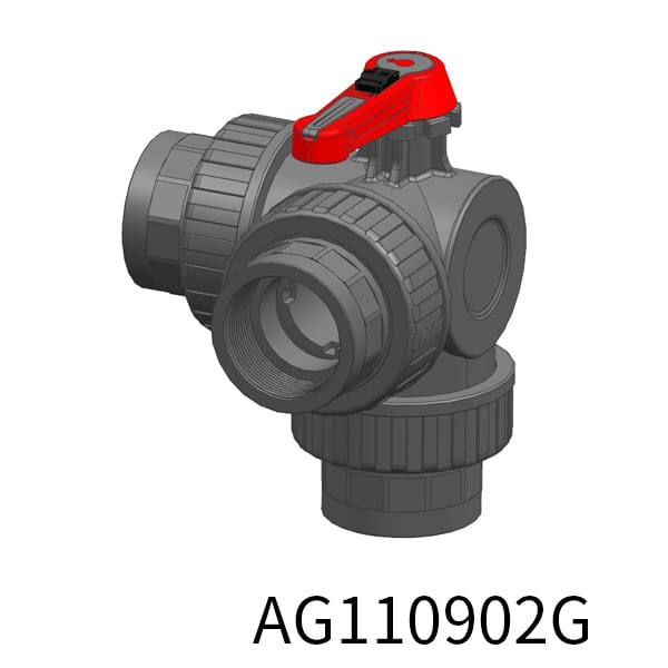 Three-dimensional 3way Industrial valve L BSPP Thread(Female)
