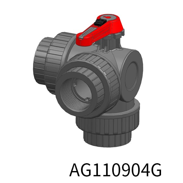 Three-dimensional 3way Industrial valve L BSPT Thread(Female)