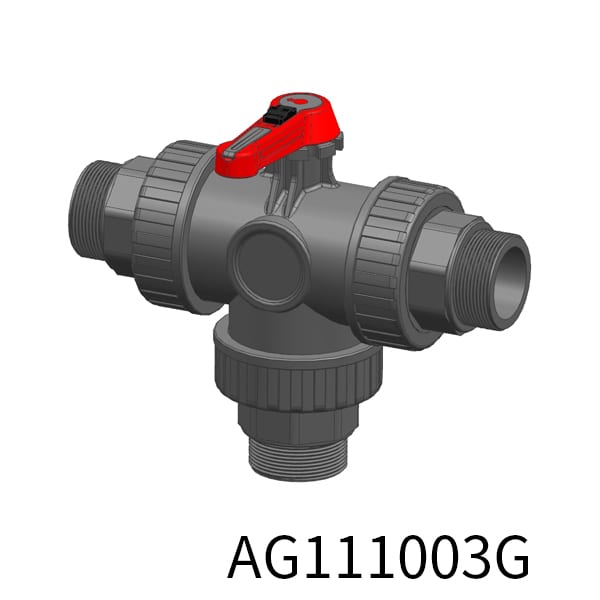 Plane 3way Industrial valve L BSPP Thread(Male)