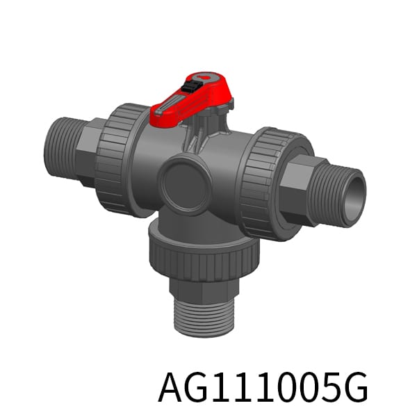 Plane 3way Industrial valve L BSPT Thread(Male)